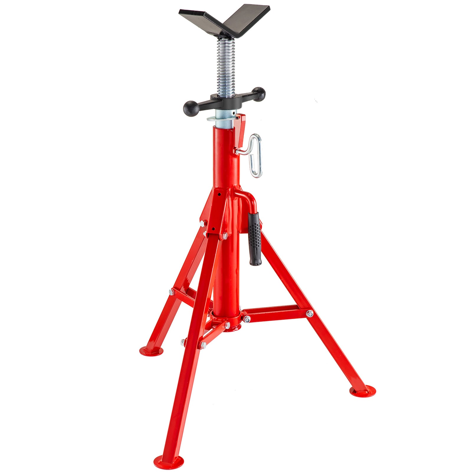 V Head Pipe Stand Adjustable Height Heavy Duty Steel Jack Stand_voghion.com